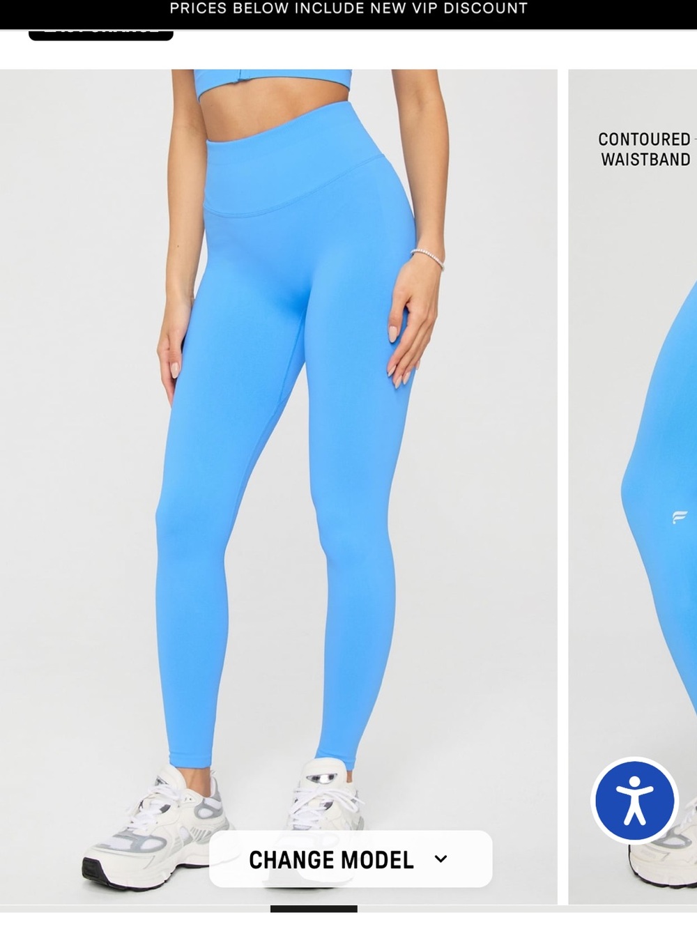 High-Waist Seamless Sculpting Leggings - Blue - Picture 3 of 3